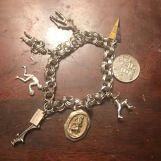 Vintage JB Bell sterling bracelet with charms