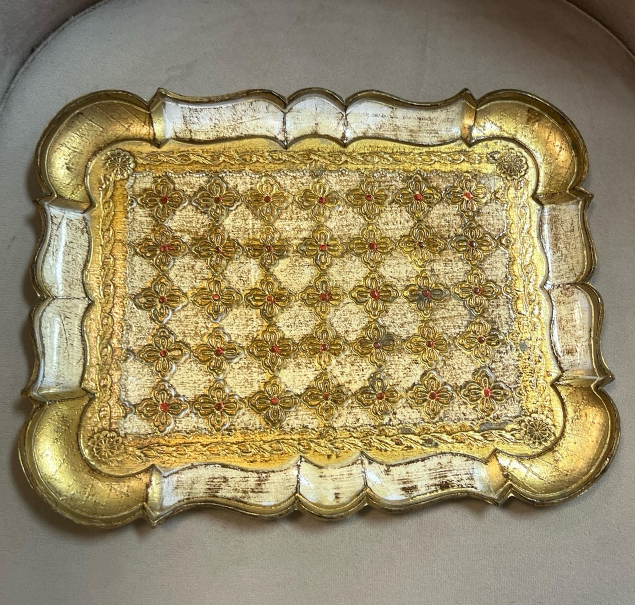Vintage Italian Florentine Serving Tray