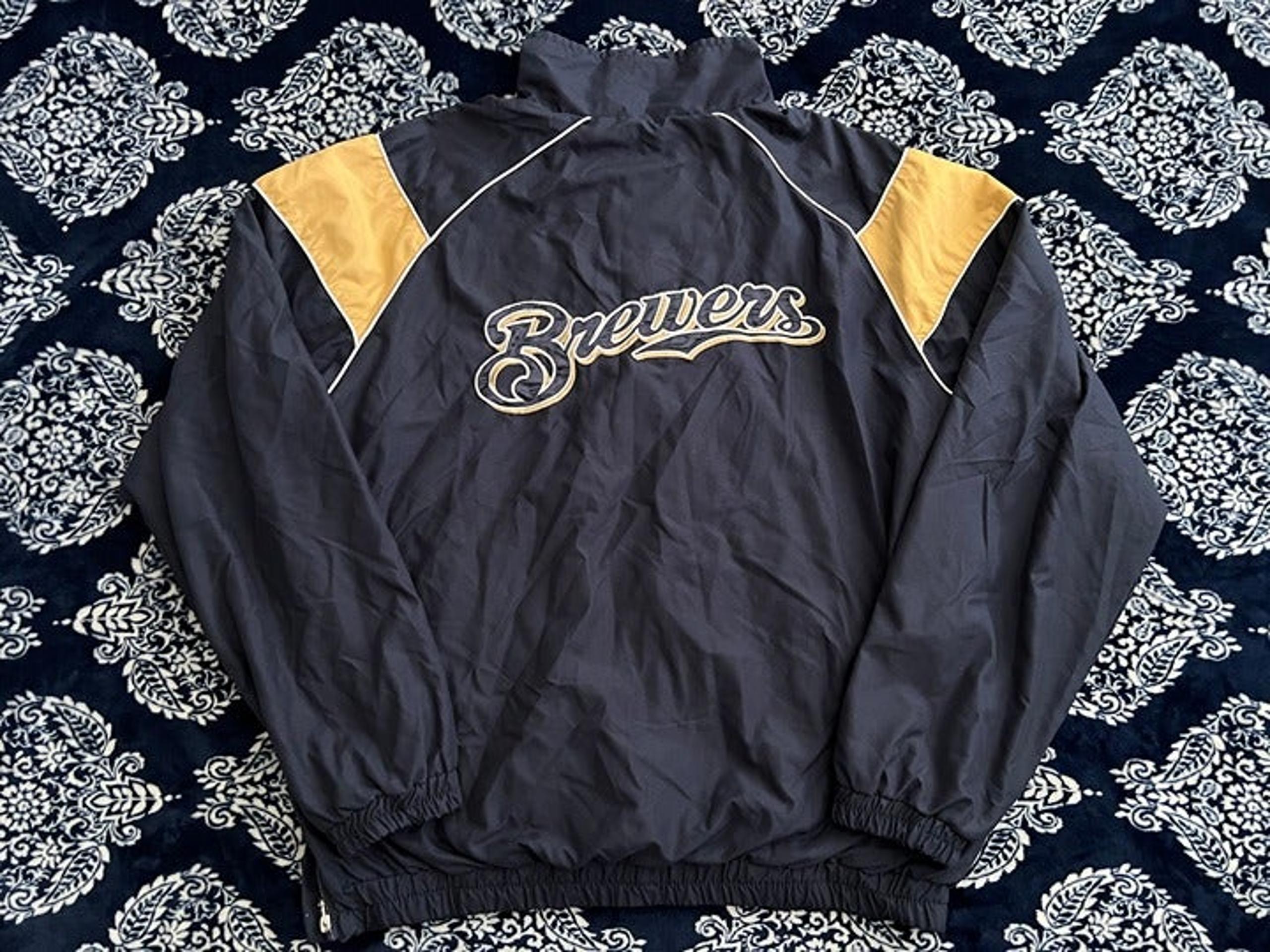 Milwaukee Brewers Genuine Merchandise 1/4 Zip Windbreaker Jacket Men's L - MLB