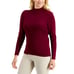 Karen Scott Womens Size XS Cotton Solid Rib Mock-Neck Sweater Merlot Red 1466