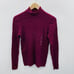 Karen Scott Womens Size XS Cotton Solid Rib Mock-Neck Sweater Merlot Red 1466