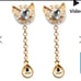 Premium monte bell indicolite, butterfly earrings 0.75 ctw YG over sterling silv