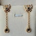 Premium monte bell indicolite, butterfly earrings 0.75 ctw YG over sterling silv