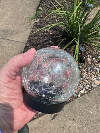 Solar Globe Lights Outdoor Waterproof Solar Balls for Garden-Cracked Glass Ball