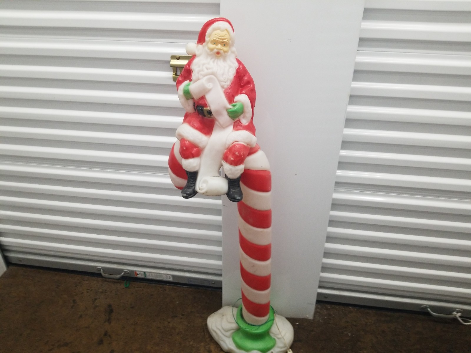 Santa Claus on Top of Candy Cane Blow Mold 50"
