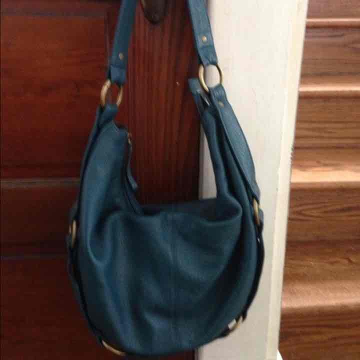 Hobo Large Dark Teal Leather Bag