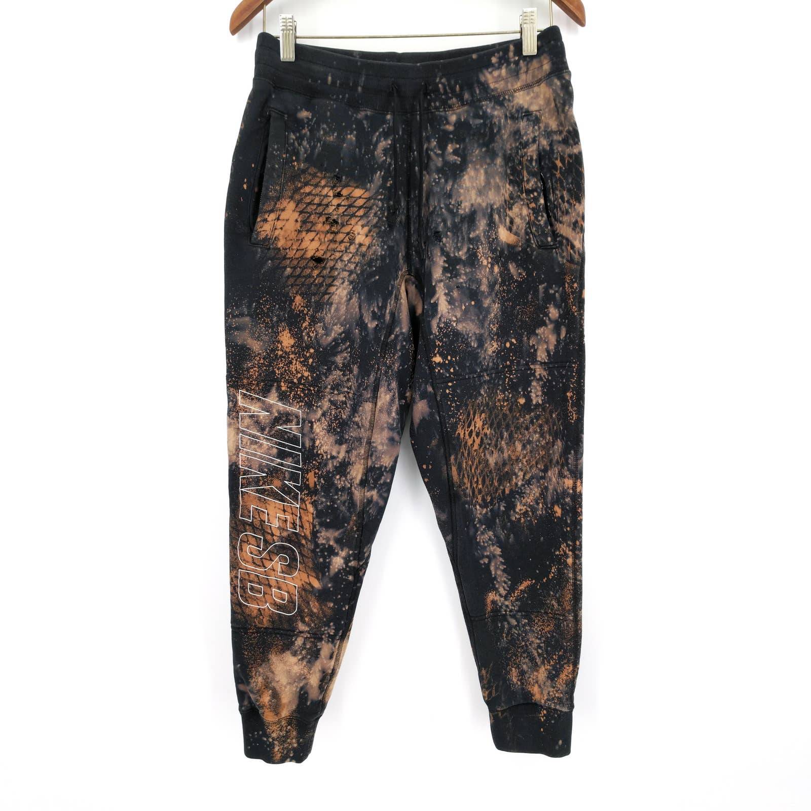 Nike SB Custom Diamond Printed Fleece Joggers Sweatpants Bleached Black Men's S