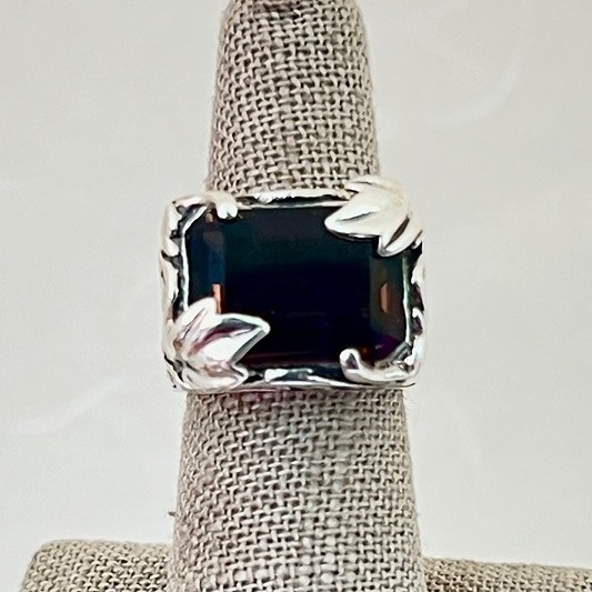 Barse Sterling Silver 11.28ct Smoky Quartz Bali Style Cocktail Ring SR-4397
