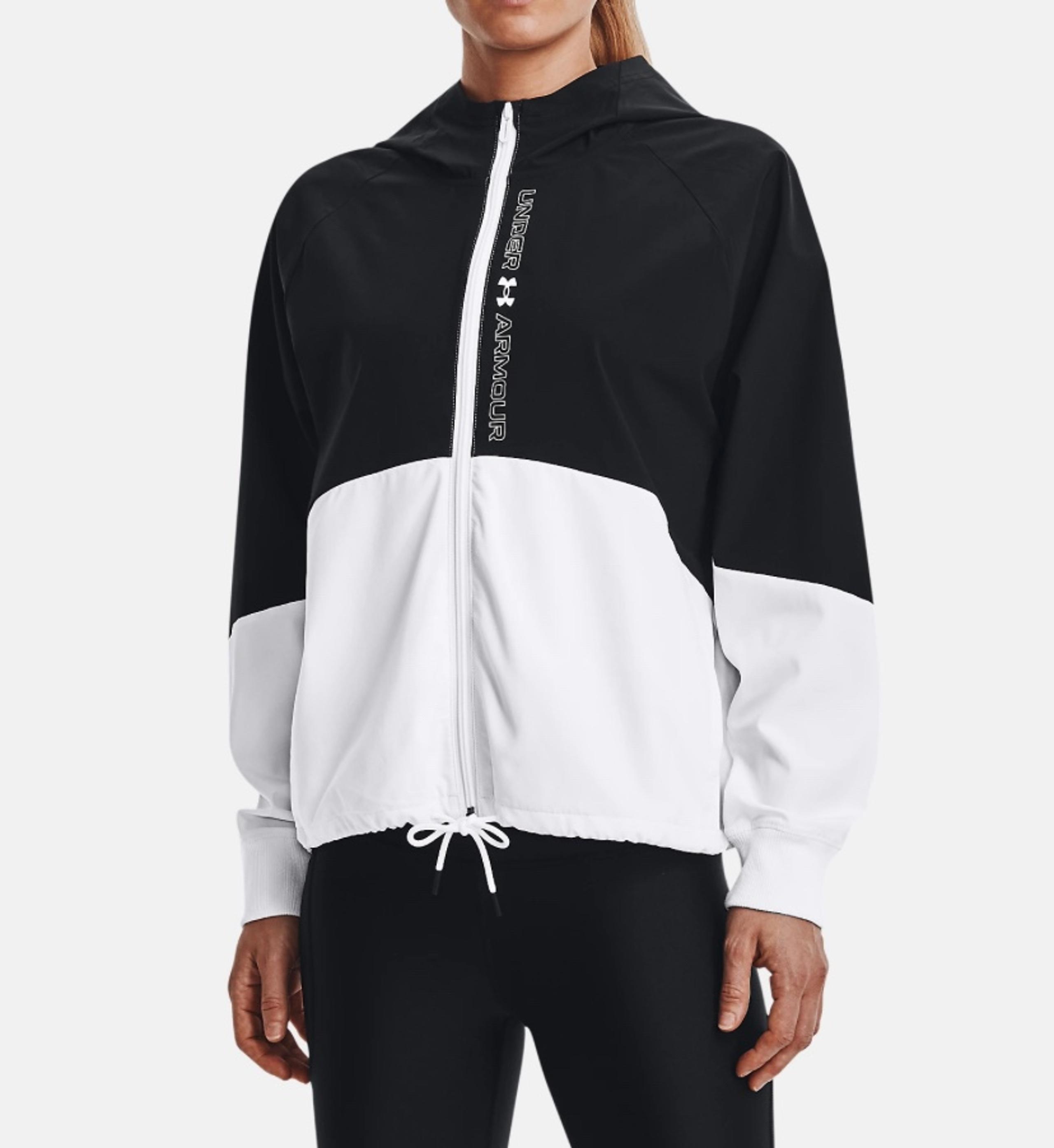 Under Armour Black and White Colorblock Windbreaker Jacket