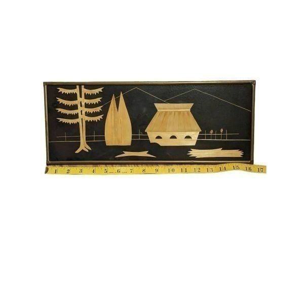 Vintage Chinese bamboo inlay art work. I'm good condition.