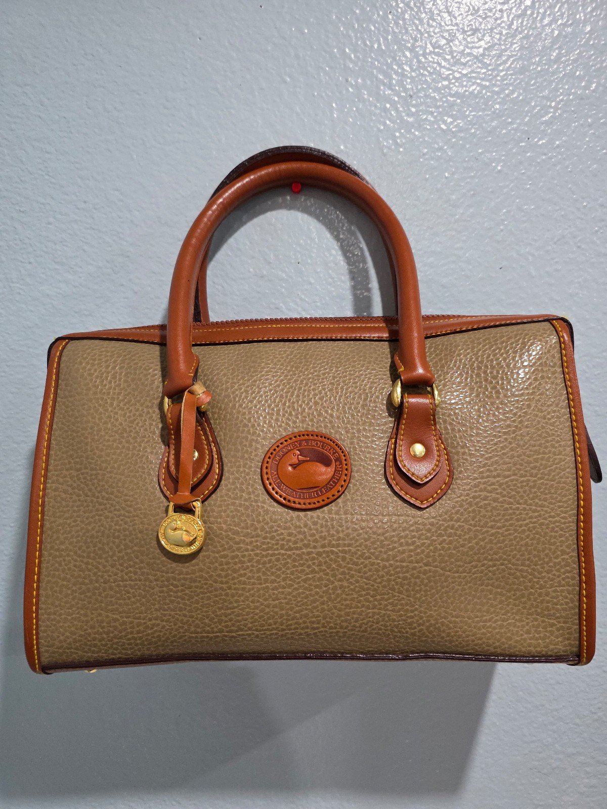 Vintage Dooney & Bourke All Weather Leather Bag Tan