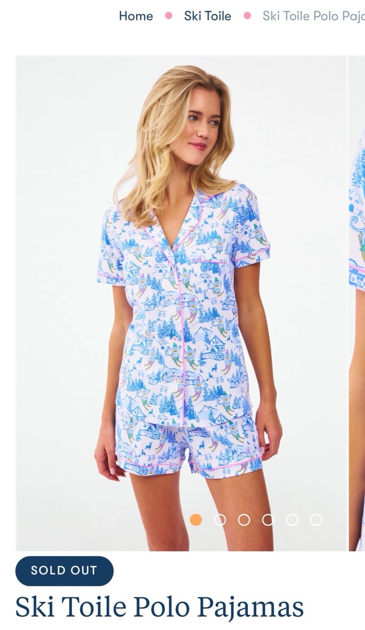 Roller Rabbit Ski Toile Polo Pajamas