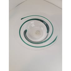 Blenko Glass 9808 Crystal Round Hat Bowl Applied Emerald Green Swirl 2001 signed