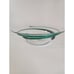 Blenko Glass 9808 Crystal Round Hat Bowl Applied Emerald Green Swirl 2001 signed