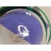 Blenko Glass 9808 Crystal Round Hat Bowl Applied Emerald Green Swirl 2001 signed