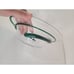 Blenko Glass 9808 Crystal Round Hat Bowl Applied Emerald Green Swirl 2001 signed