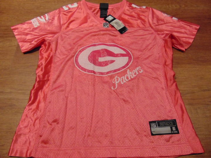 New Nike NFL Team Apparel Women's Green Bay Packers Aaron Rodgers pink jersey M