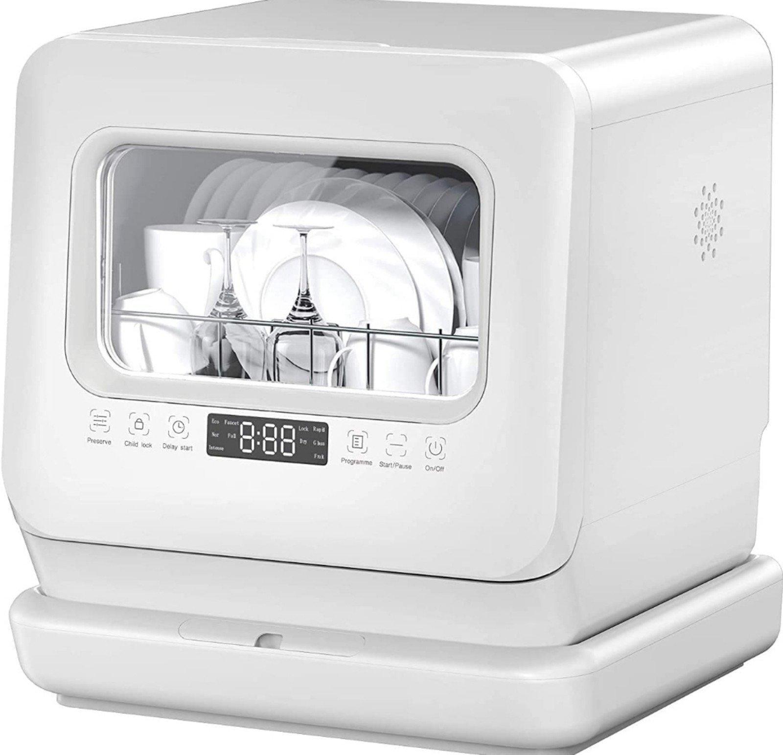 Countertop Dishwasher, Portable Dishwasher with Water Tank and Air-Dry Function