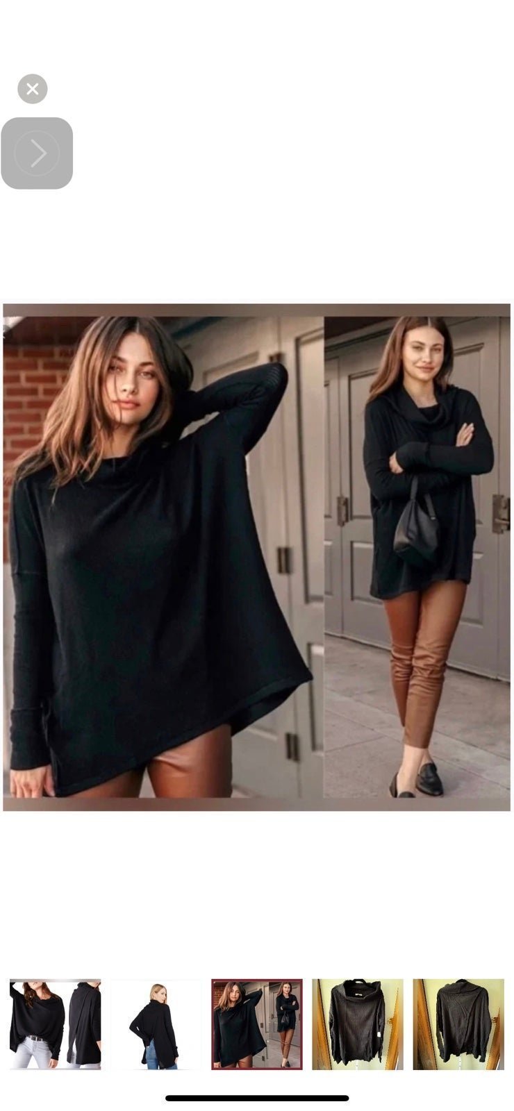 Free People JUICY LONG SLEEVE THERMAL TUNIC TOP SMALL NEW