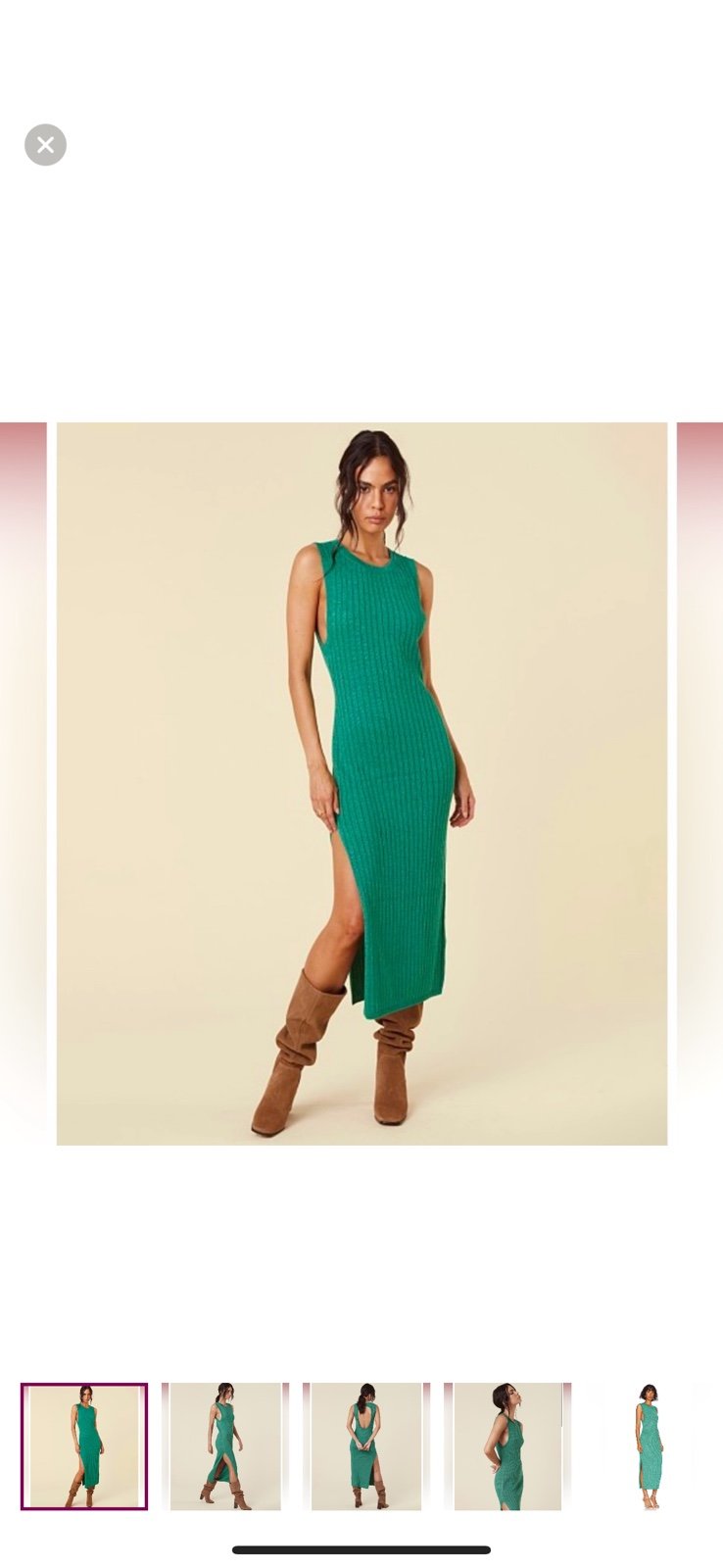 Spell Mercury Knit Maxi Dress Emerald