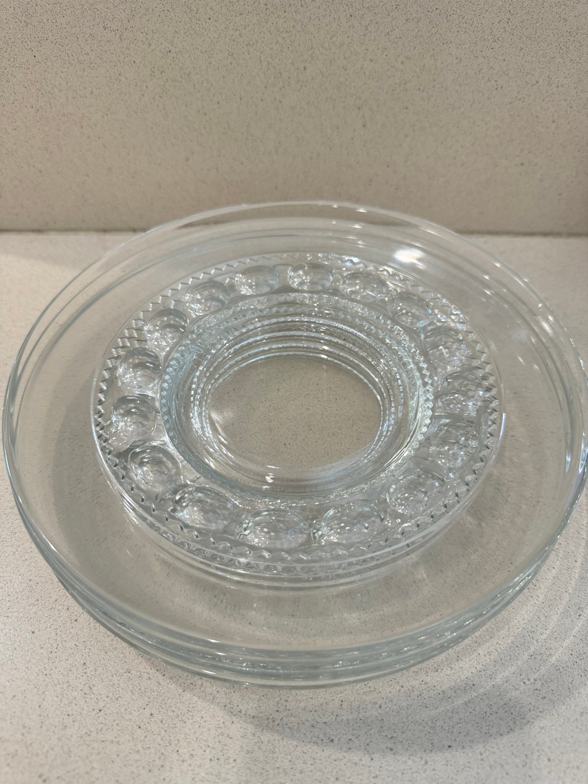 King's Crown-Clear Luncheon Plate by TIFFIN-FRANCISCAN Set of 4