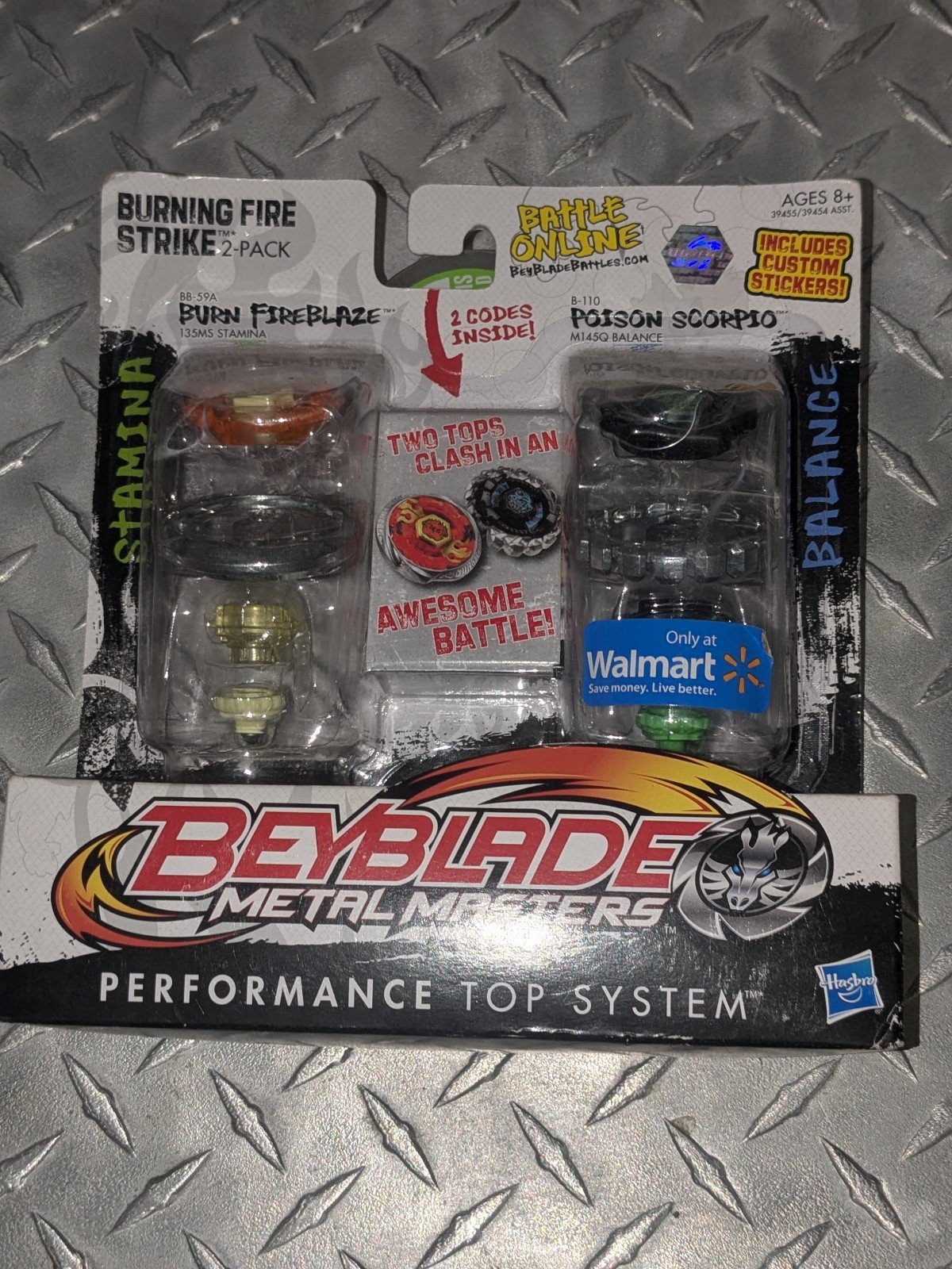 Hasbro Beyblade NIB Burning Fire Strike 2-Pack
