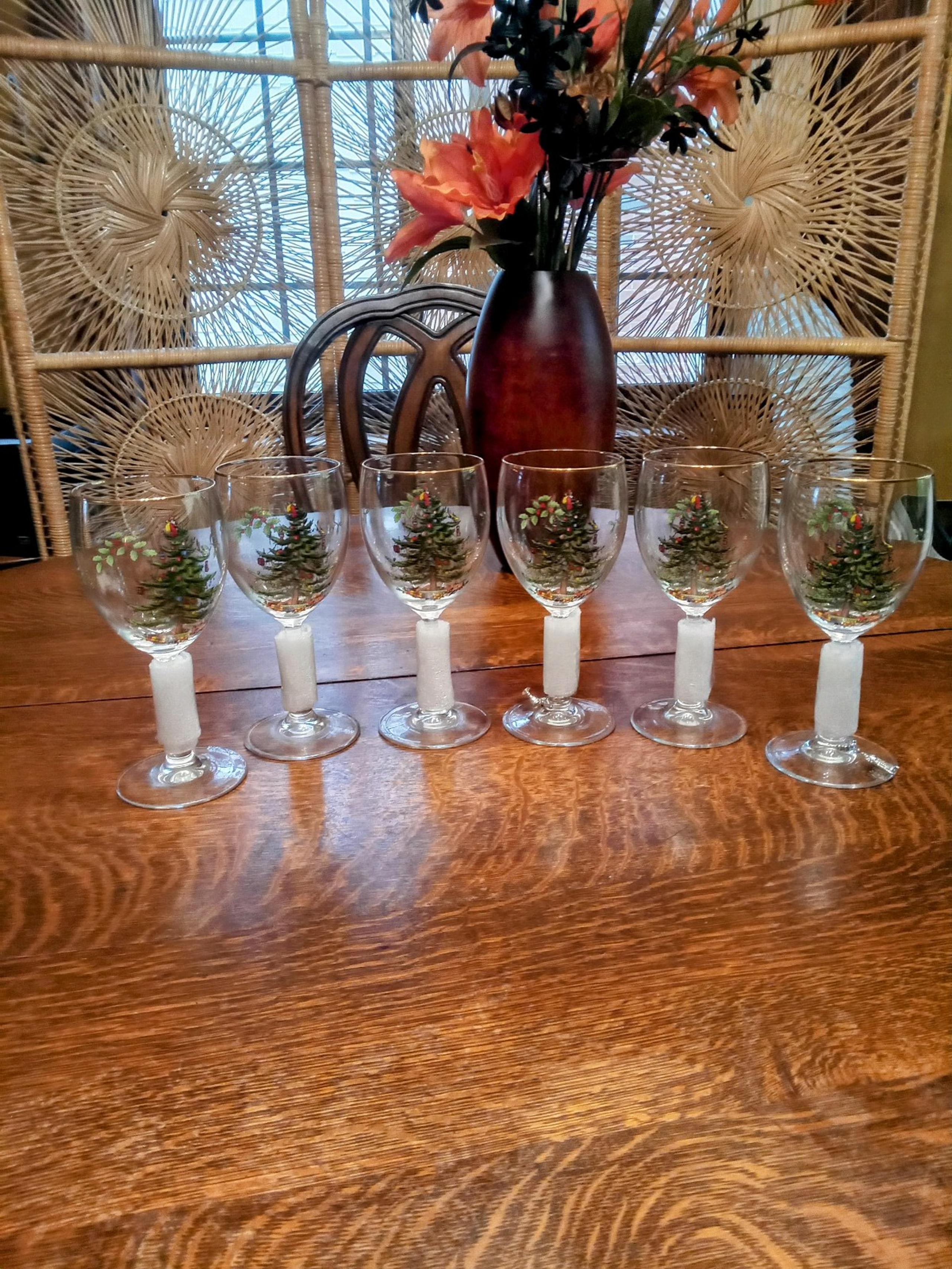 Spode Xmas Tree Wine Goblets - Set of 6