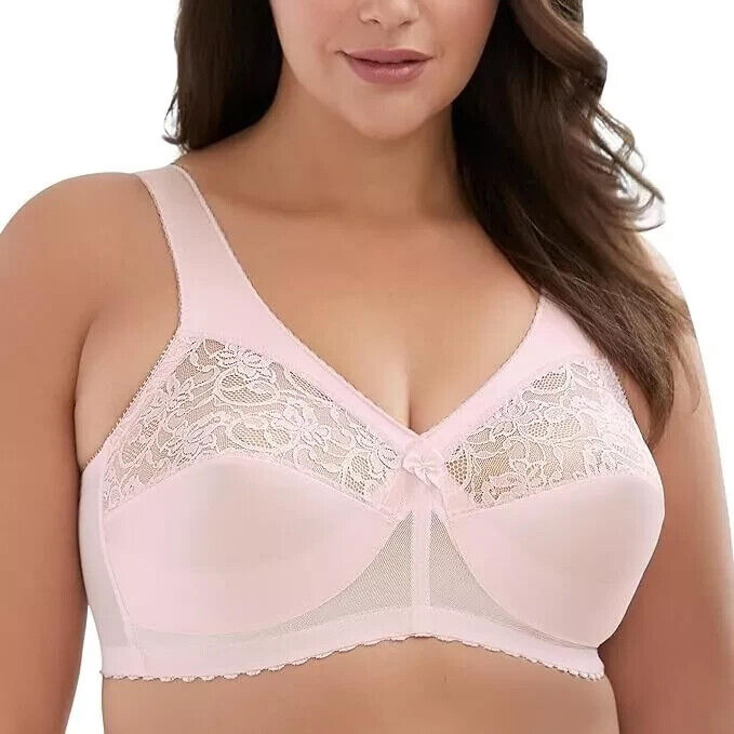 Glamorise Magic Lift Women's Full Coverage Wire Free Support Pink 44 I Set of 2