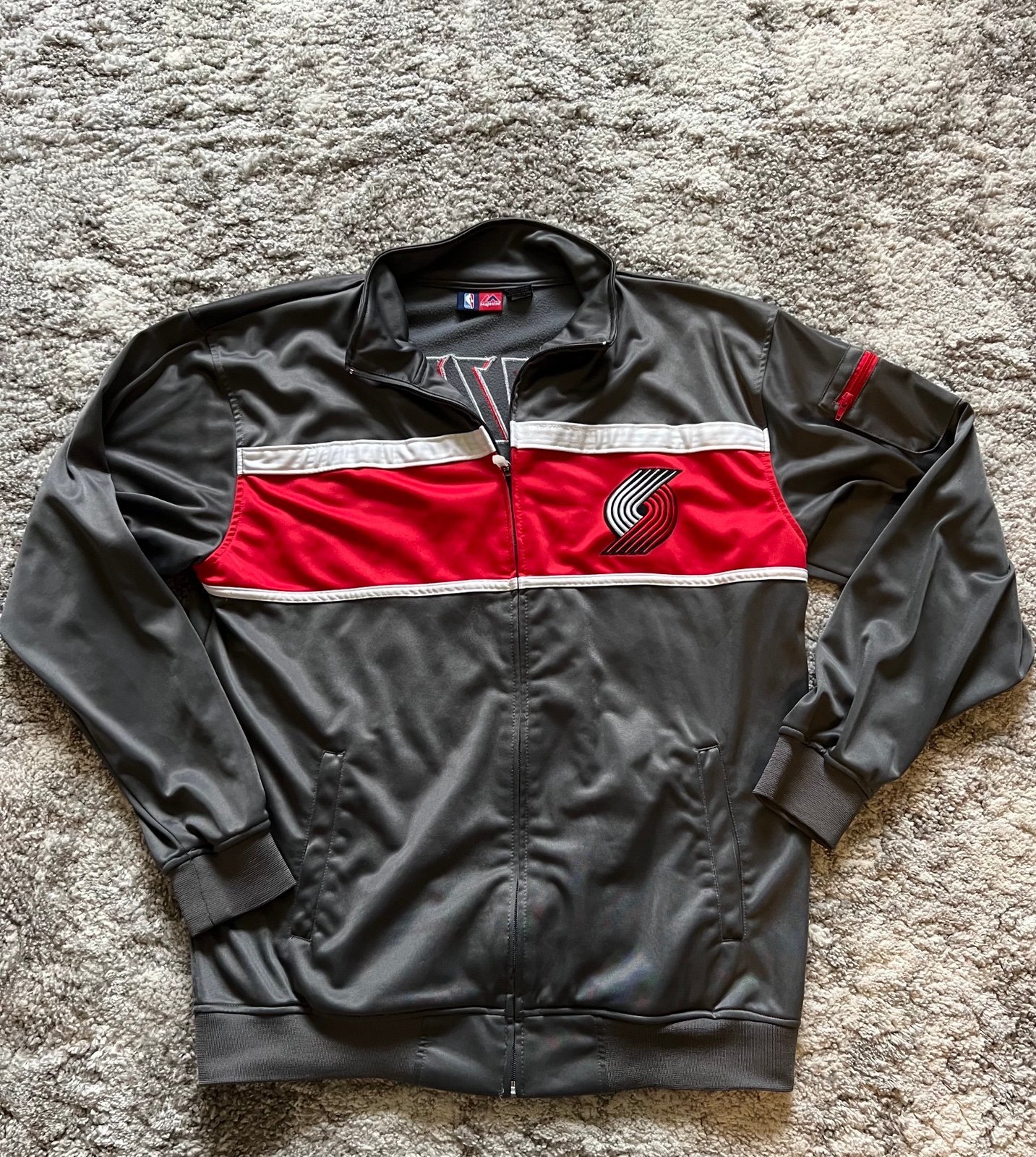 Portland Trail Blazers Mens Size XLT Majestic Black Track Jacket