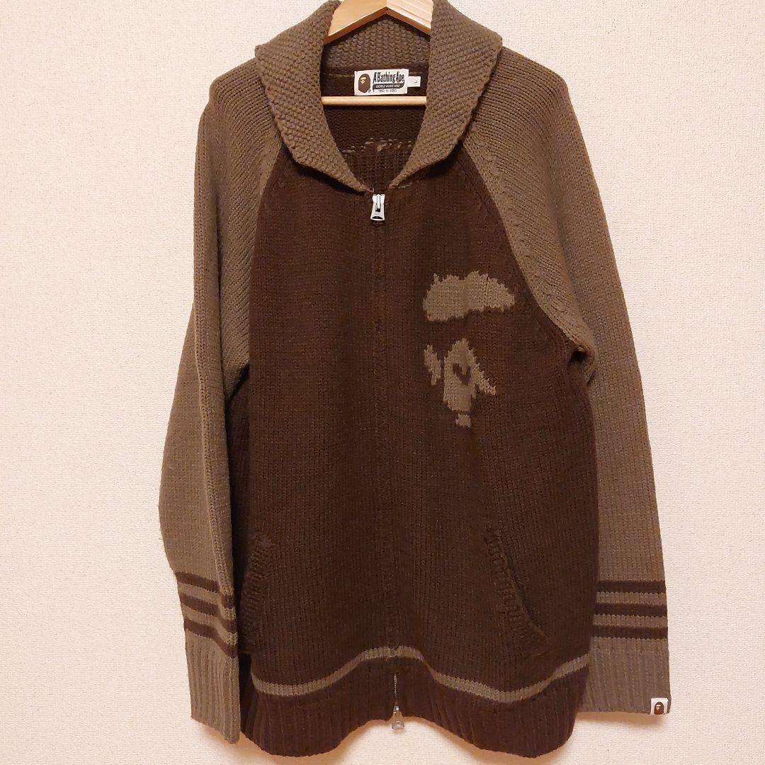 Excellent Condition A BATHING APE Big Ape Design Cardigan