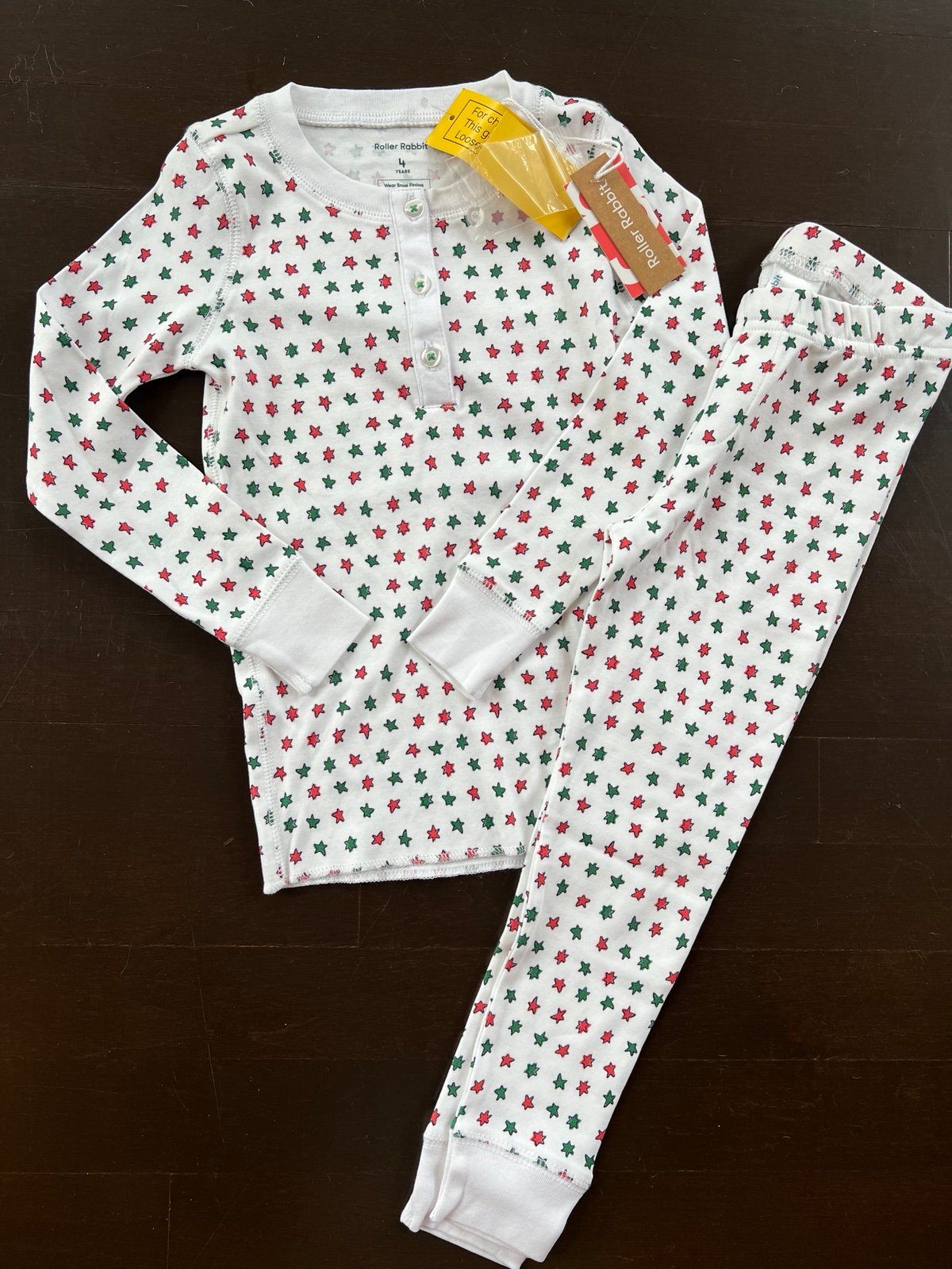 Roller Rabbit Holiday Stars pajama size 4 NWT