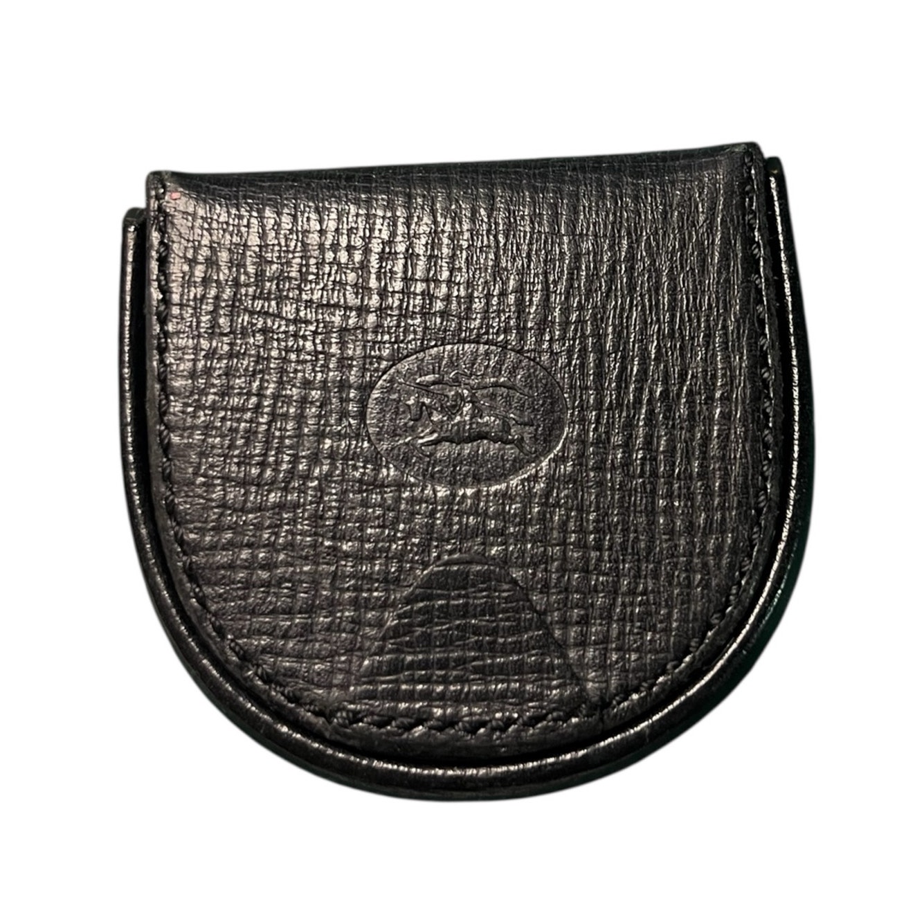 Burberry’s vintage textured Black Leather coin pouch with logo
