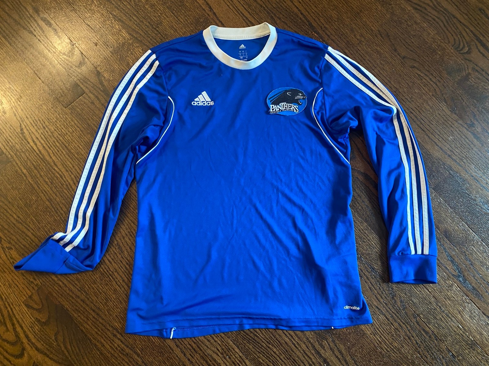 Eastern Illinois University Soccer Jersey Large Adidas Blue Long Sleeve EIU L US