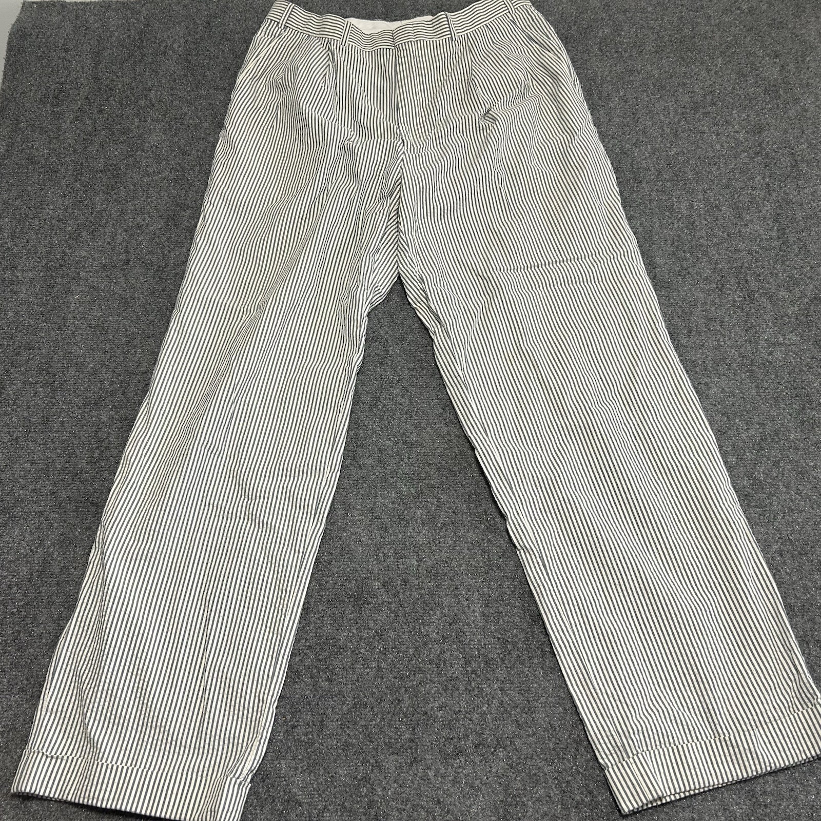 Brooks Brothers Pants Men 30x31 Blue Stripe Seersucker Preppy Lightweight