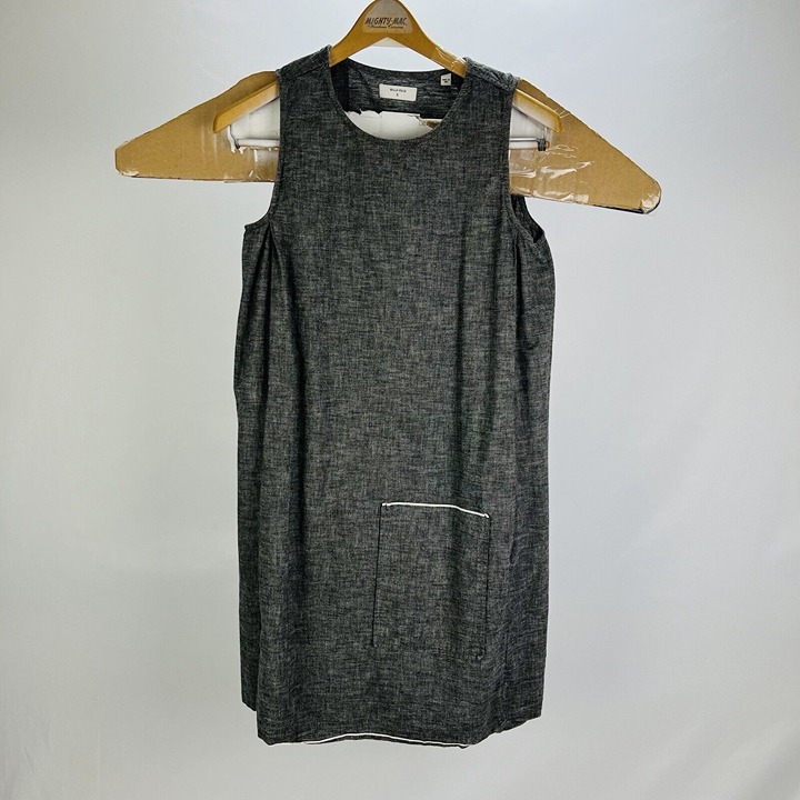 Billy Reid Black Denim Cotton Sleeveless Dress w/ Pocket Womens Size Small S