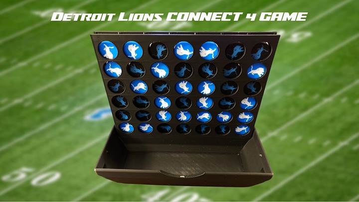 Detroit Lions Football Connect 4 Game 3D Printed