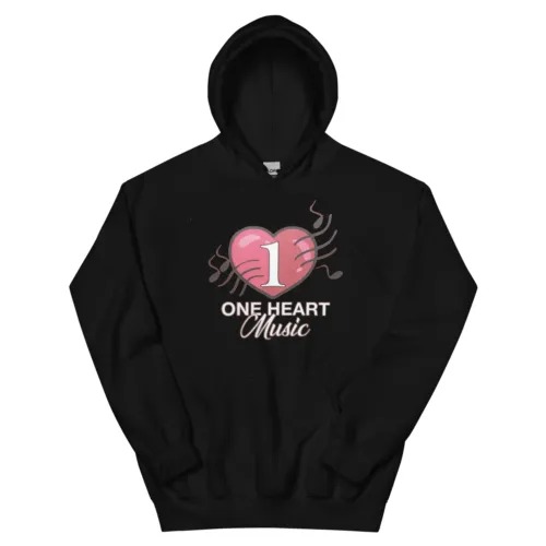 Black Music Heart Unisex Hoodie