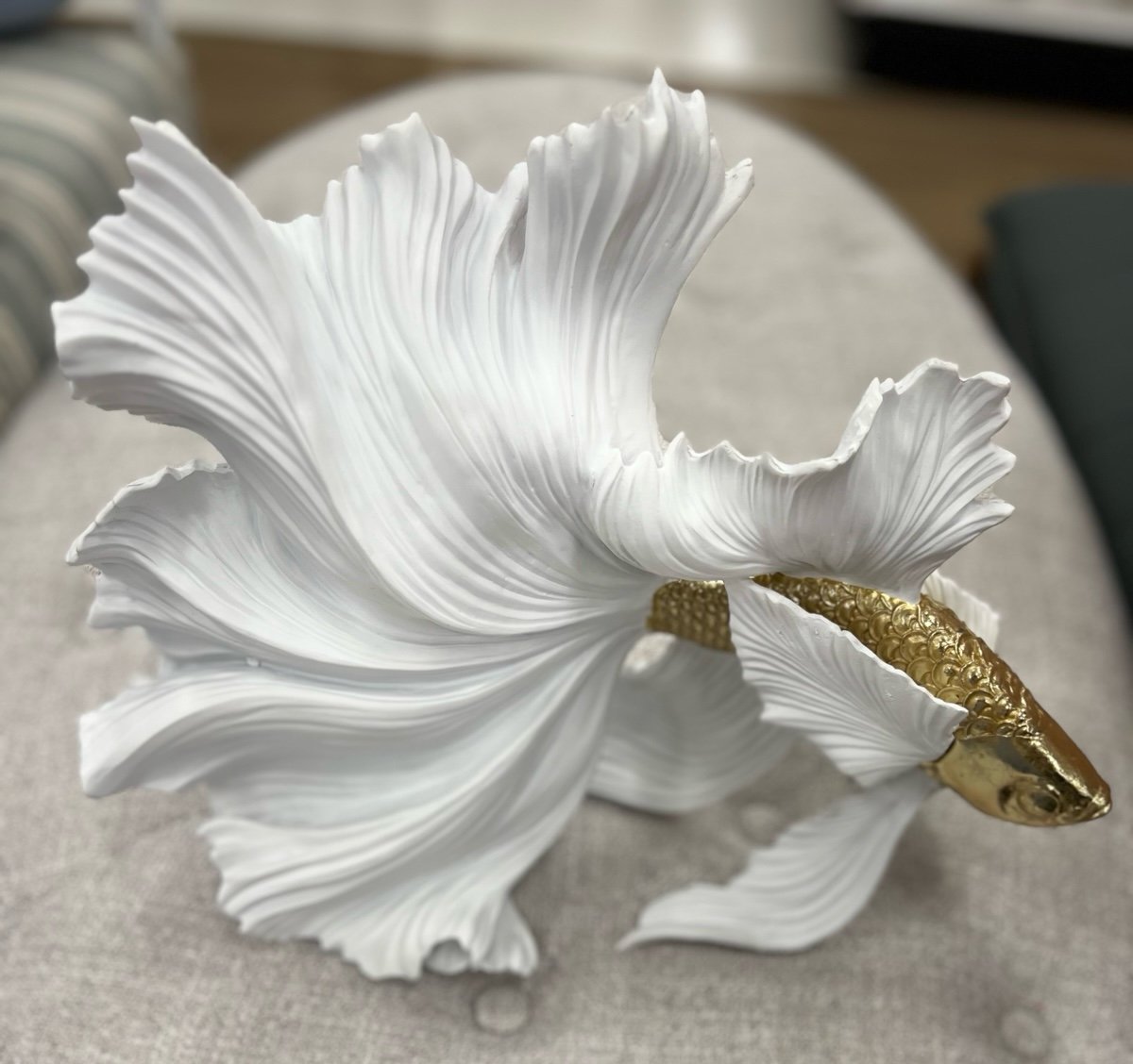 White gold Betta Fish statue ! ! ! Only ships in a bundle!