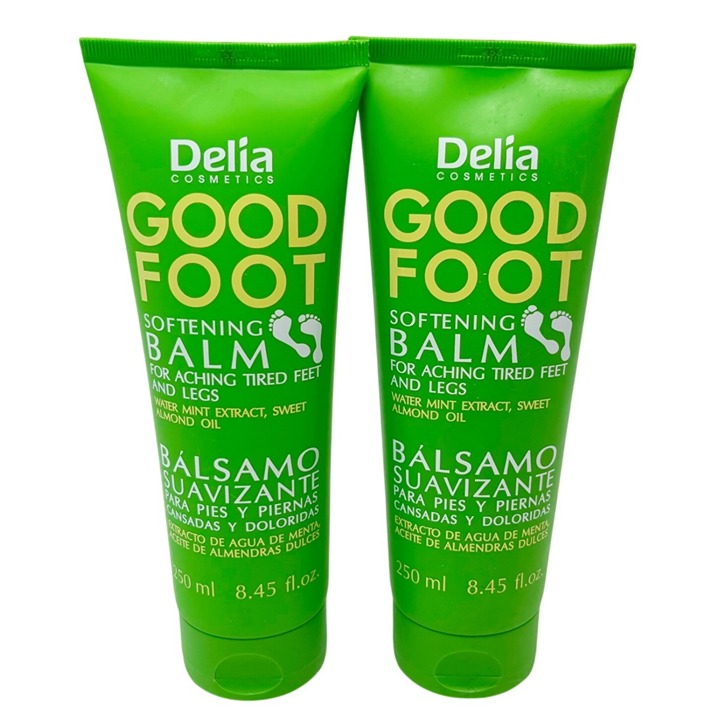 Delia Good Foot Softening Balm for Aching Tired Feet & Legs Set of 2 NEW!
