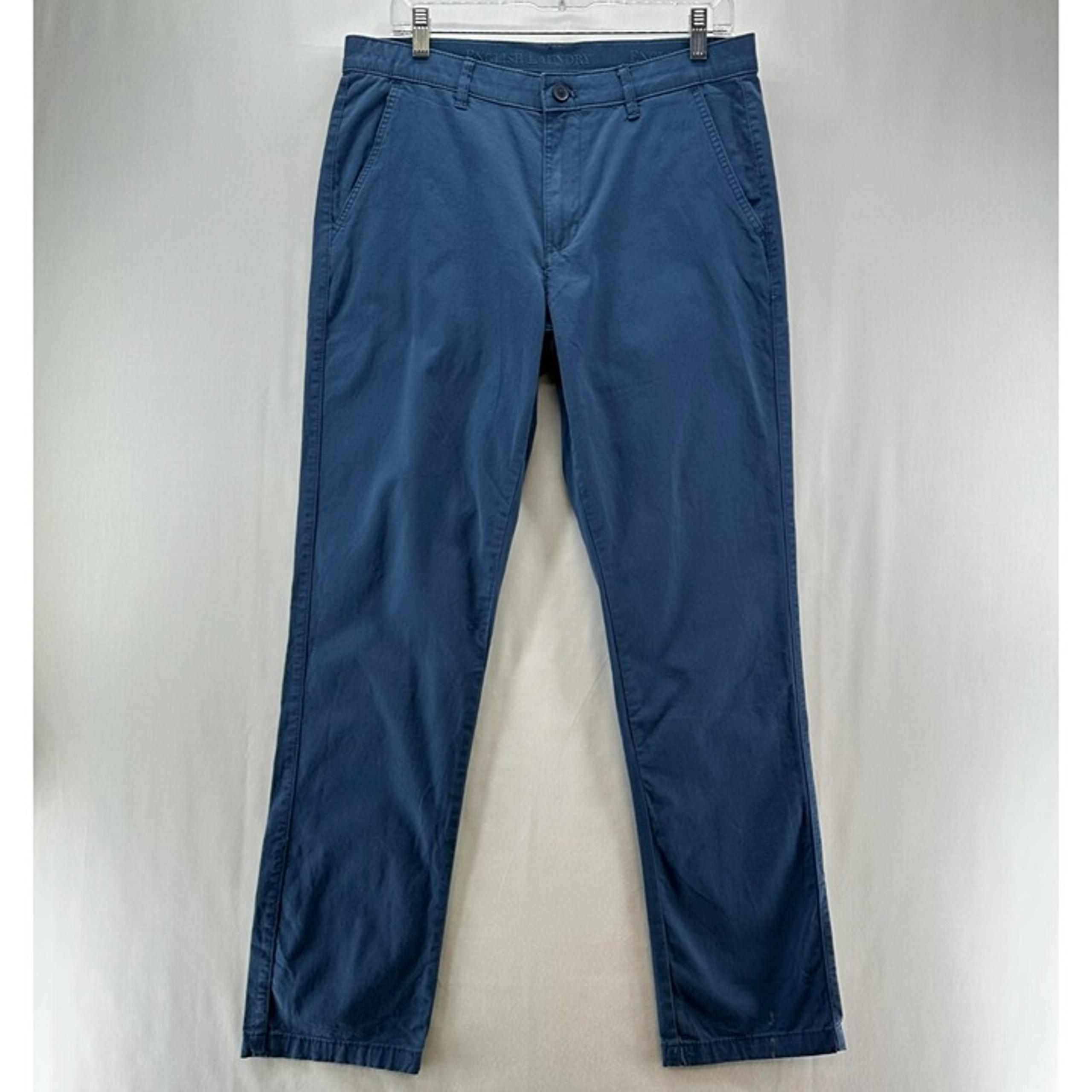 English Laundry Chino Pants Mens Sz 32x32 Flat Front Straight Leg Stretchy Blue