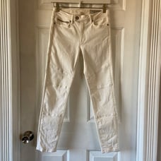 All Saints Biker Cropped Jeans Mid-Rise White Size 27
