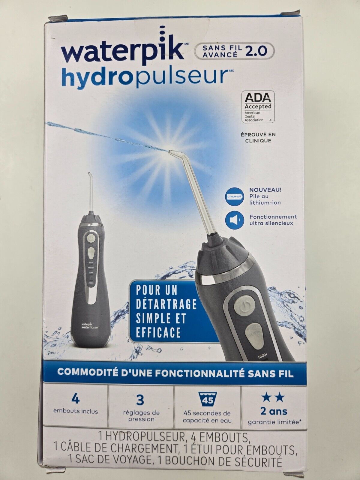 Waterpik Cordless Advanced Water Flosser For Teeth, Gums, Braces, Gray