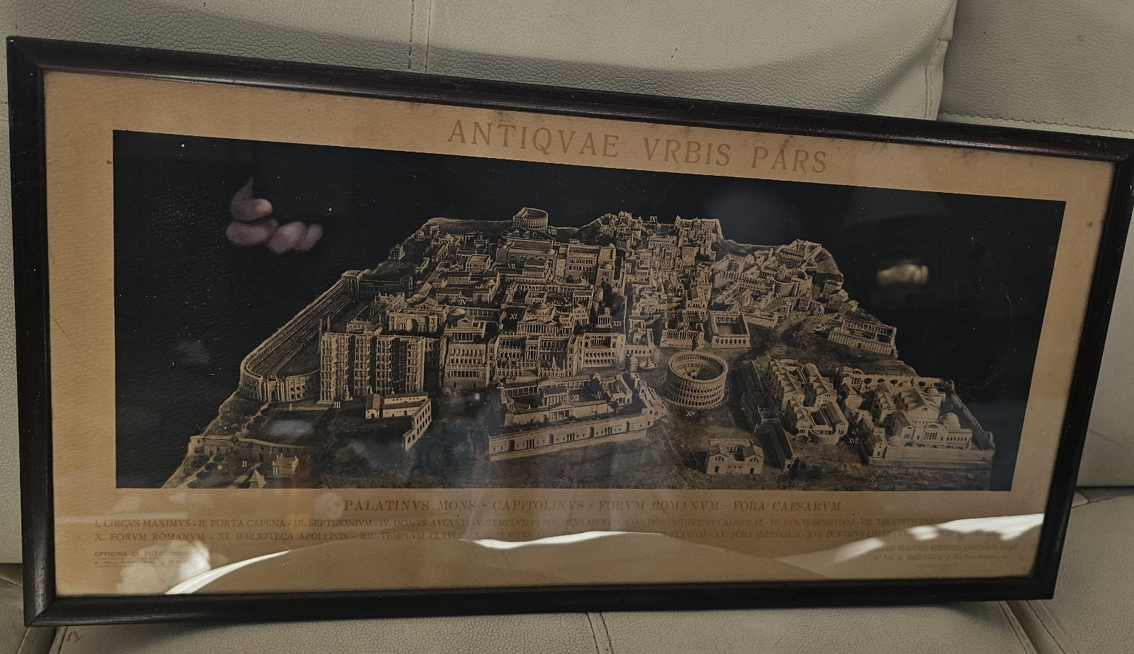 Vintage framed print of the model of ancient Rome