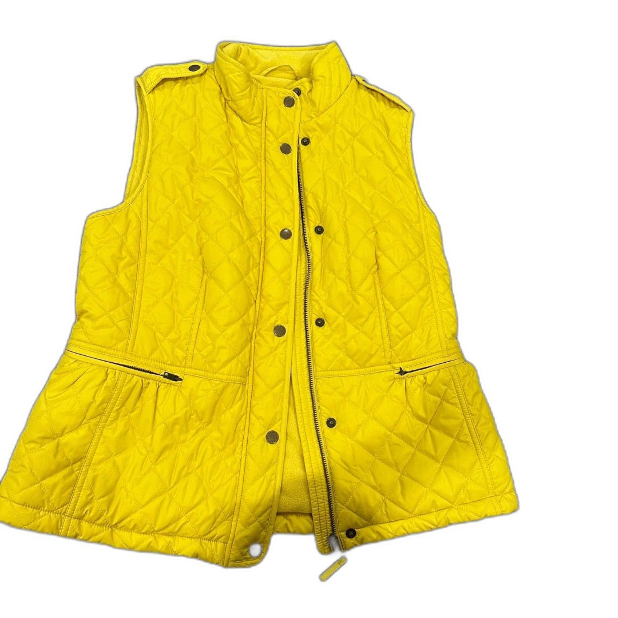 Talbot Quilted Fleece Lined Yellow Vest Size Medium - Talbots