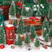 30Pcs Mini Christmas Tree Decor, Artificial Christmas Tree 5 Sizes,Mini Sisal Sn