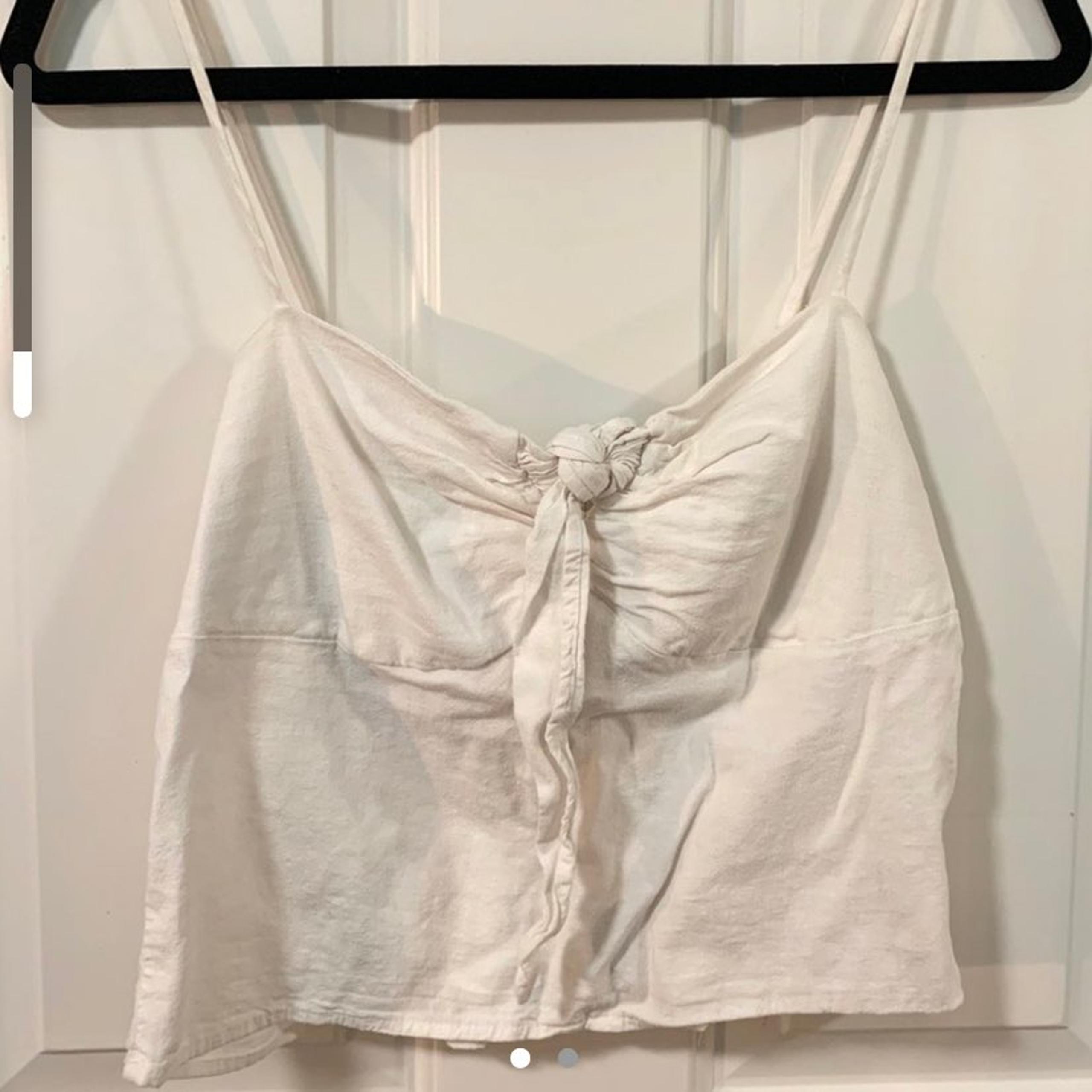White Tie Front Top