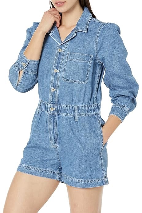 Madewell Denim Long Sleeve Romper