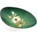 WALLENDORF GREEN AND GOLD RELIEF PORCELAIN OVAL DISH