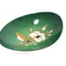 WALLENDORF GREEN AND GOLD RELIEF PORCELAIN OVAL DISH