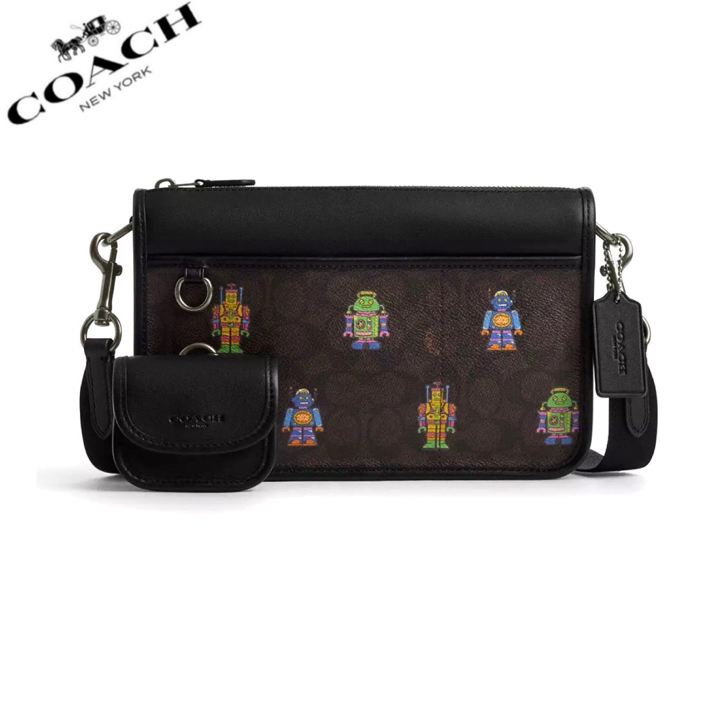 Cosmic Coach Heritage Convertible Crossbody In Signature Canvas With Robot Print
